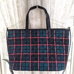 Talbots Plaid Quilted Zip Handbag